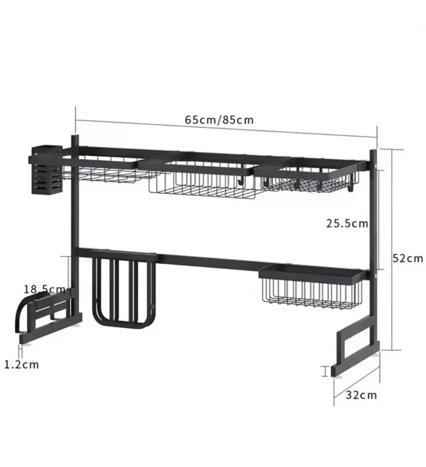 Over Sink Dish Drainer Rack size